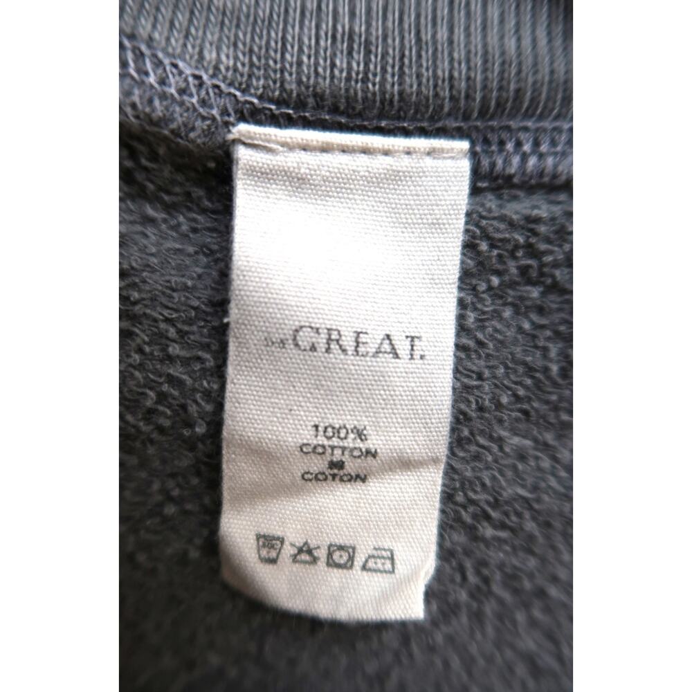 THE GREAT The Wide Leg Cropped Sweatpant Lounge Washed Black Shopbop 0 XS $195 - Picture 9 of 11